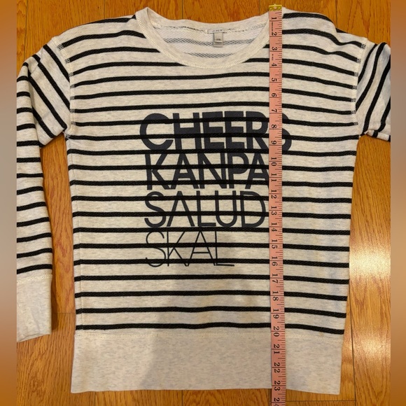 JCREW CHEERS SWEATSHIRT CREW STRIPED FRENCH TERRY - Picture 5 of 8